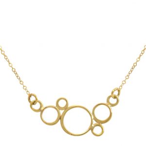 Gemshine - Damen - Halskette - Anhänger - BUBBLES - 925 Silber - Vergoldet –- 45 cm