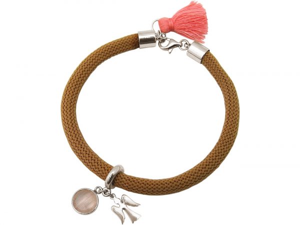 Gemshine - Damen - Armband - 925 Silber - Edelstein - Rosenquarz - Engel - Rosa - Braun – Bild 4