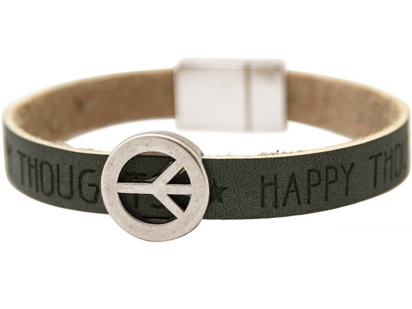 Gemshine - Damen - Armband - Frieden - Peace - WISHES - Grau - Anthrazit - Magnetverschluss – Bild 4