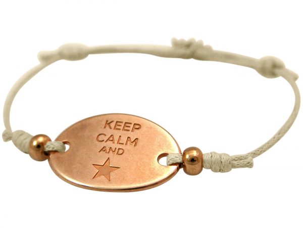 Gemshine - Damen - Armband - Gravur - KEEP CALM - Rose Vergoldet - Nude – Bild 4