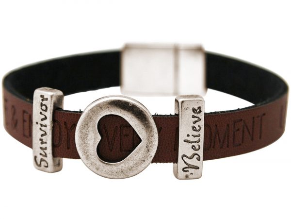 Gemshine - Damen - Armband - Herz - Liebe - WISHES - Braun - Dunkel - Magnetverschluss - Survivor - Believe – Bild 4