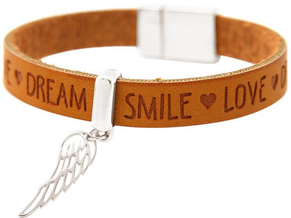 Gemshine - Damen - Armband - Schutz Engel - Flügel - 925 Silber - WISHES - Braun - Magnetverschluss – Bild 4