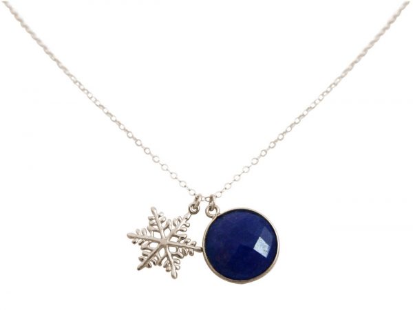Gemshine - Damen - Halskette - Anhänger - SCHNEEFLOCKE - 925 Silber - Saphir - Blau - 45 cm – Bild 5