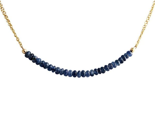 Gemshine - Damen - Halskette - Vergoldet - Saphir - Blau - CONFETTI - 45 cm – Bild 4