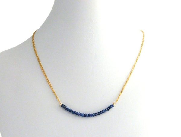 Gemshine - Damen - Halskette - Vergoldet - Saphir - Blau - CONFETTI - 45 cm – Bild 5