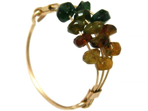 Gemshine - Damen - Ring - Vergoldet - Turmalin - Grün - Orange, Ringgröße:59 (18.8) – Bild 4