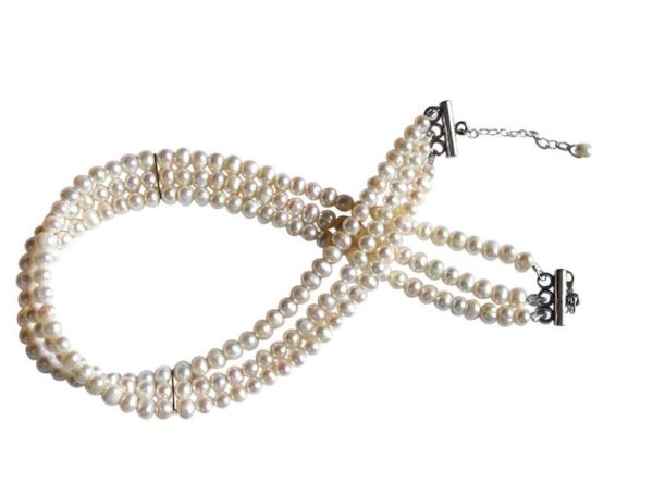 Gemshine - Damen - Halskette - Collier - 925 Silber - Perlen - Weiß - Größenverstellbar – Bild 5