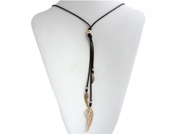 Gemshine - Damen - Halskette - Anhänger - 925 Silber - Vergoldet - Braun - WINGS - 60 cm – Bild 5