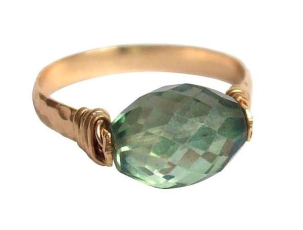 Gemshine - Damen - Ring - Spannring - Vergoldet - Amethyst - Grün, Ringgröße:54 (17.2) – Bild 4
