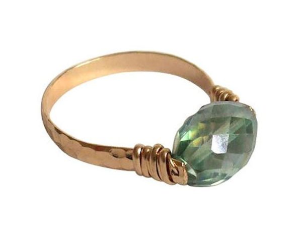 Gemshine - Damen - Ring - Spannring - Vergoldet - Amethyst - Grün, Ringgröße:54 (17.2) – Bild 5