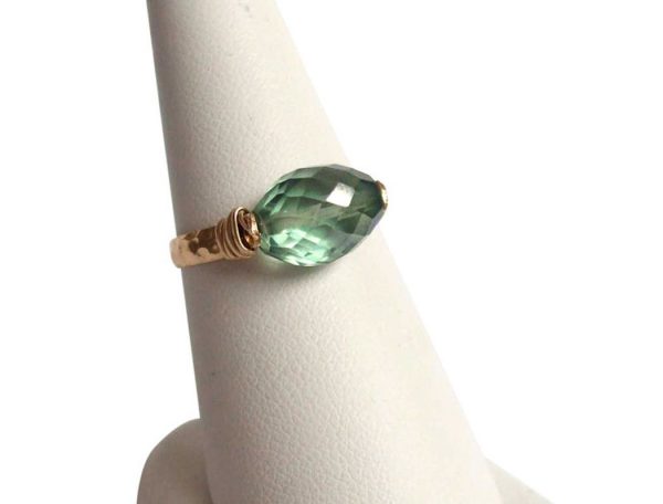 Gemshine - Damen - Ring - Spannring - Vergoldet - Amethyst - Grün, Ringgröße:59 (18.8) – Bild 5