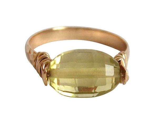 Gemshine - Damen - Ring - Spannring - Vergoldet - Lemon Quarz - Gelb, Ringgröße:57 (18.1) – Bild 4