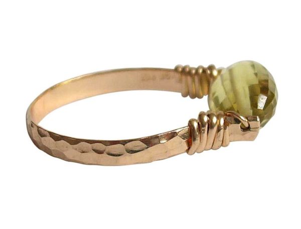 Gemshine - Damen - Ring - Spannring - Vergoldet - Lemon Quarz - Gelb, Ringgröße:55 (17.5) – Bild 4