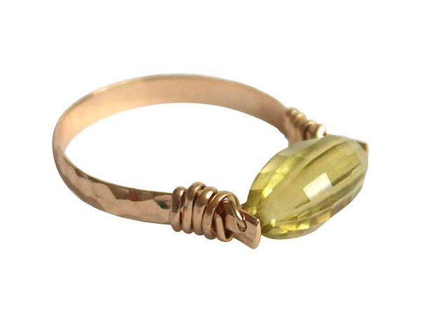Gemshine - Damen - Ring - Spannring - Vergoldet - Lemon Quarz - Gelb, Ringgröße:59 (18.8) – Bild 5