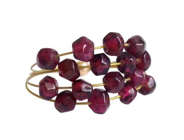 Gemshine - Damen - Ring - Vergoldet - Granat - Dunkelrot, Ringgröße:62 (19.7) – Bild 4