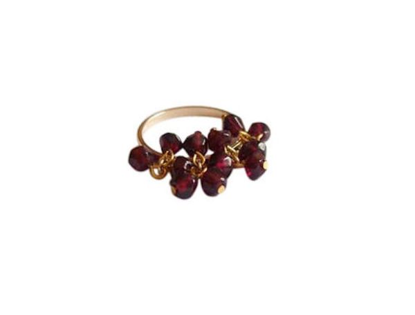 Gemshine - Damen - Ring - Vergoldet - Granat - Dunkelrot, Ringgröße:55 (17.5) – Bild 4