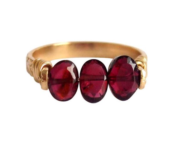 Gemshine - Damen - Ring - Spannring - Vergoldet - Granat - Dunkelrot, Ringgröße:58 (18.5) – Bild 4