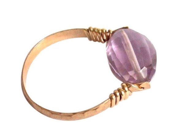 Gemshine - Damen - Ring - Spannring - Vergoldet - Rosenquarz - Rosa, Ringgröße:56 (17.8) – Bild 5