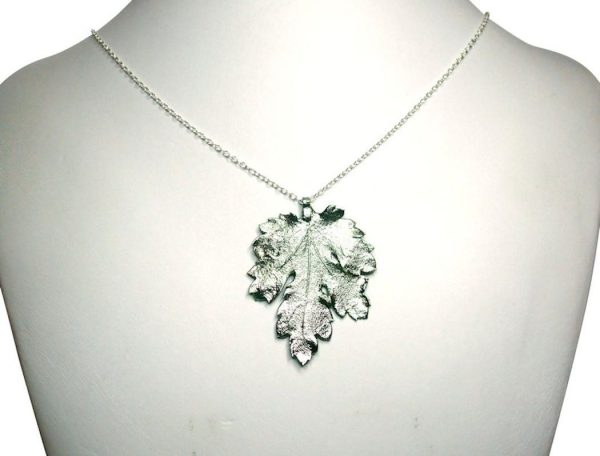 Gemshine - Damen - Halskette - Anhänger - 925 Silber - Blatt - Chrysanthem - Natur - 3,5 cm – Bild 5