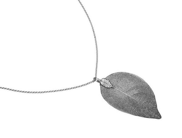 Gemshine - Damen - Halskette - Anhänger - 925 Silber - Blatt - Rose - Natur - 7 cm – Bild 4