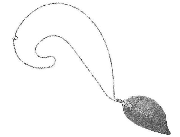 Gemshine - Damen - Halskette - Anhänger - 925 Silber - Blatt - Rose - Natur - 7 cm – Bild 5