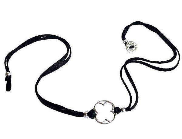 Gemshine - Damen - Armband - Wickelarmband - KNOTS Clover - 925 Silber - Schwarz - Größenverstellbar – Bild 5