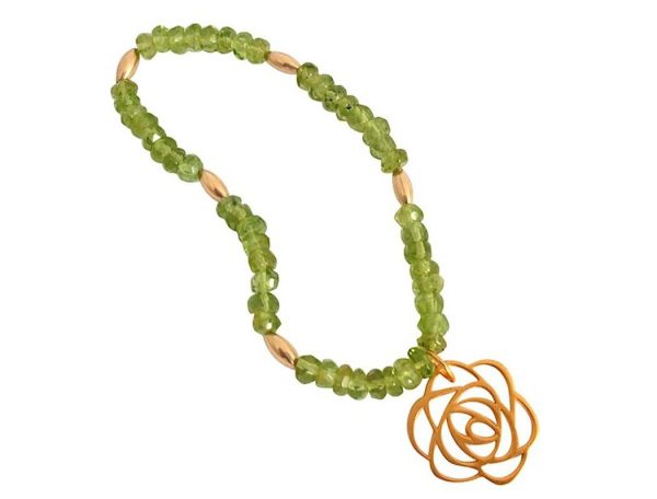 Gemshine - Damen - Armband - Vergoldet - Blume Art-Deco - Grün – Bild 5