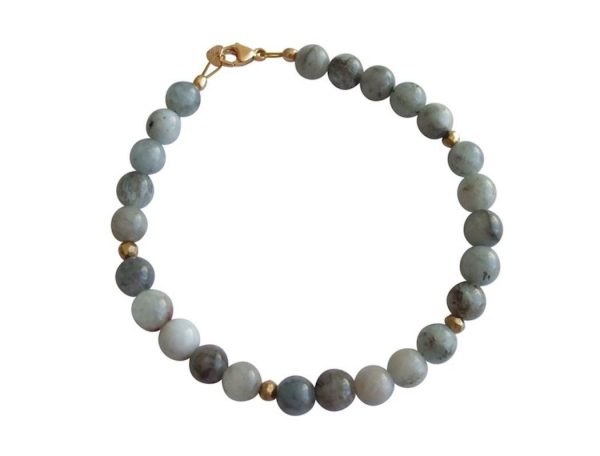Gemshine - Damen - Armband - Aquamarin - Blau - Vergoldet - 6 mm – Bild 4