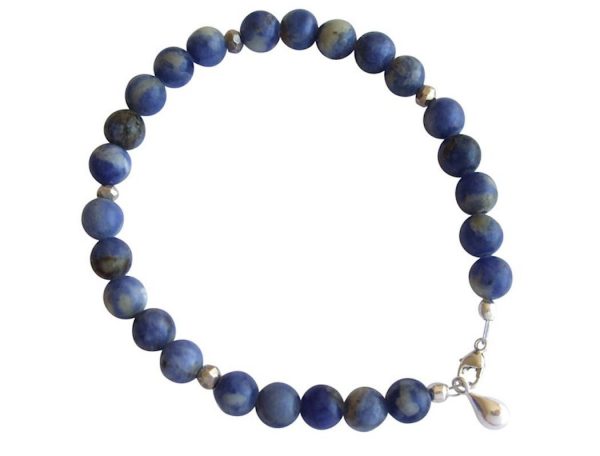 Gemshine - Damen - Armband - Lapis Lazuli - Blau - 925 Silber - 6 mm – Bild 3