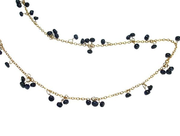 Gemshine - Damen - Halskette - Vergoldet - Saphir - Blau - CONFETTI – Bild 4