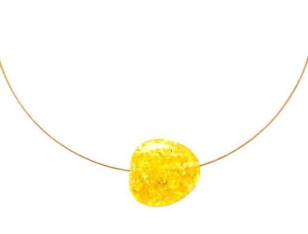 Gemshine - Damen - Halskette  -  Anhänger - Vergoldet - Bernstein - Gelb - Orange - 45 cm – Bild 3