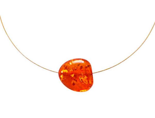 Gemshine - Damen - Halskette  -  Anhänger - Vergoldet - Bernstein - Gelb - Orange - 45 cm – Bild 4