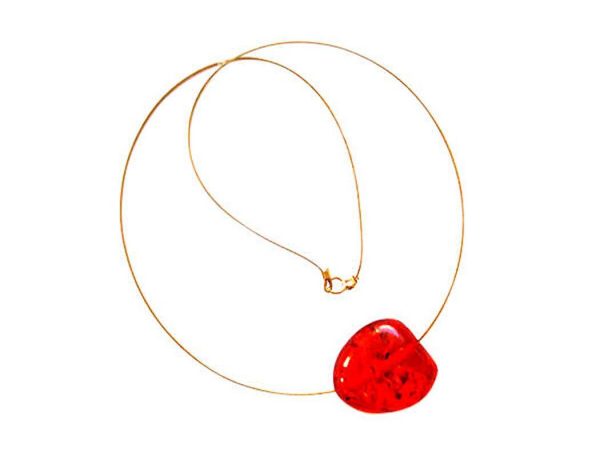 Gemshine - Damen - Halskette  -  Anhänger - Vergoldet - Bernstein - Gelb - Orange - 45 cm – Bild 4