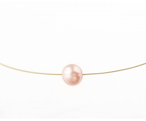 GEMSHINE Damenhalskette mit rosa Perle. 45 cm lange vergoldete Perlenkette - Made in München / Germany - Im eleganten Schmucketui mit Geschenkverpackung geliefert. – Bild 4