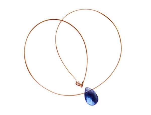 Gemshine - Damen - Halskette  - Anhänger - Vergoldet - Topas - Quarz - Facettiert - Tropfen - Blau - 45 cm – Bild 5