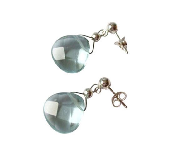Gemshine - Damen - Ohrringe  - 925 Silber - Quarz - Facettiert - Blau - 2 cm – Bild 4
